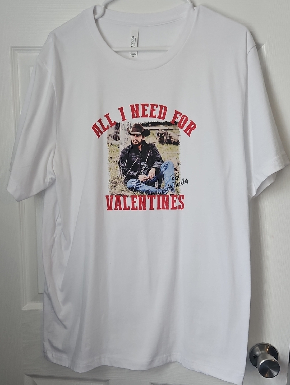 Bella Canvas White Tee with Red 'All I Need for Valentines' Graphic